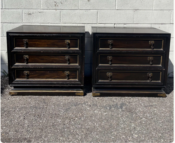 American of Martinsville Large Brass Nightstands/Chest Available for Custom Lacquer
