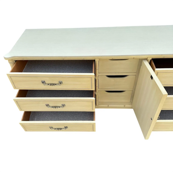 Vintage Henry Link Bali Hai Shutter Center-Door Credenza Available to Customize! - Hibiscus House