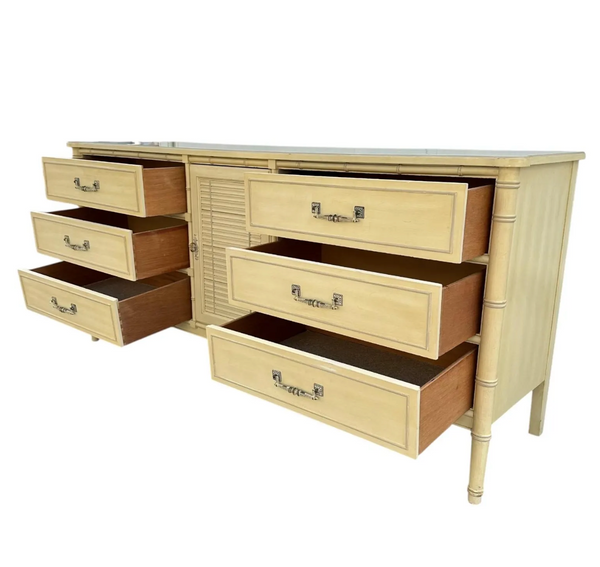 Vintage Henry Link Bali Hai Shutter Center-Door Credenza Available to Customize! - Hibiscus House