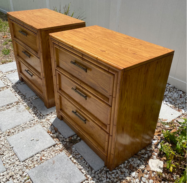Vintage Lea Furniture Large Nightstand/Chest Pair Available For Custom Lacquer! - Hibiscus House