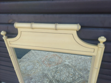 Vintage Henry Link Faux Bamboo Pagoda Accent Mirror Pair Available for Custom Lacquer!