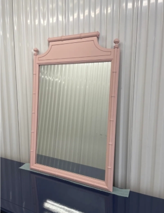Vintage Henry Link Bali Hai Faux Bamboo Pagoda Mirror Available for Custom Lacquer!