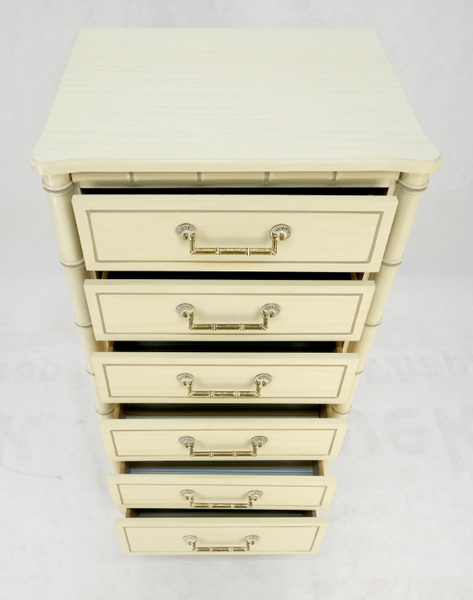 Vintage Classic Faux Bamboo Six Drawer Lingerie Chest Available for Custom Lacquer