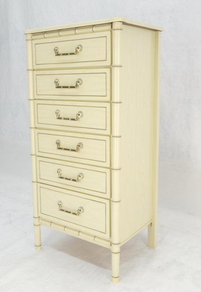 Vintage Classic Faux Bamboo Six Drawer Lingerie Chest Available for Custom Lacquer