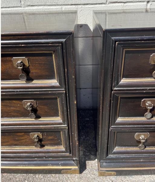 American of Martinsville Large Brass Nightstands/Chest Available for Custom Lacquer