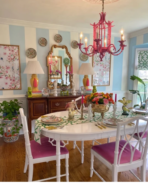 Vintage Faux Bamboo Dining Table Available for Custom Lacquer!