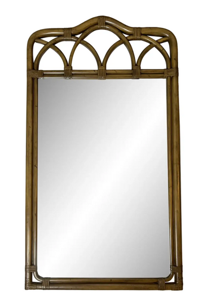 Vintage Lattice & Rattan Wrapped Mirror Available for Custom Lacquer!