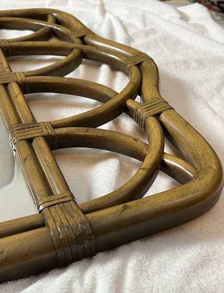 Vintage Lattice & Rattan Wrapped Mirror Available for Custom Lacquer!