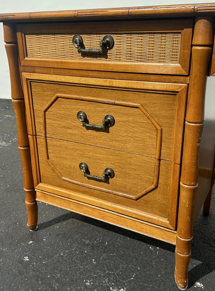 Vintage Broyhill Furniture Faux Bamboo Desk Available for Custom Lacquer!