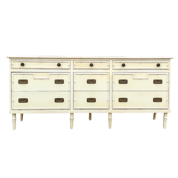 Vintage Ficks Reed Nine-Drawer Faux Bamboo Dresser Available for Custom Lacquer! - Hibiscus House