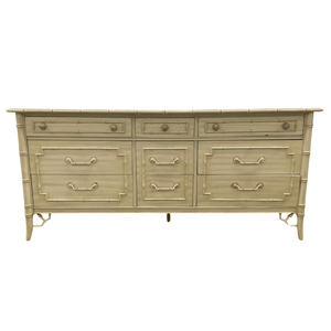 Vintage Thomasville Allegro Faux Bamboo Nine Drawer Dresser Available for Custom Lacquer! - Hibiscus House