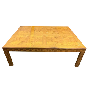 Vintage Henredon Burl Wood Rectangular Coffee Table Available for Custom Lacquer