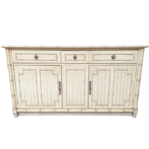 Vintage Thomasville Furniture Faux Bamboo Buffet/Credenza Available for Custom Lacquer! - Hibiscus House