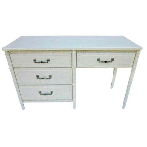 Classic Vintage Faux Bamboo Writing Desk Available for Custom Lacquer - Hibiscus House