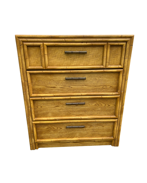 Vintage Bamboo Lea Furniture Tallboy Chest Available for Custom Lacquer! - Hibiscus House