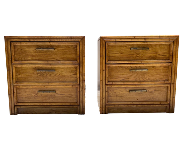 Vintage Lea Furniture Large Nightstand/Chest Pair Available For Custom Lacquer! - Hibiscus House