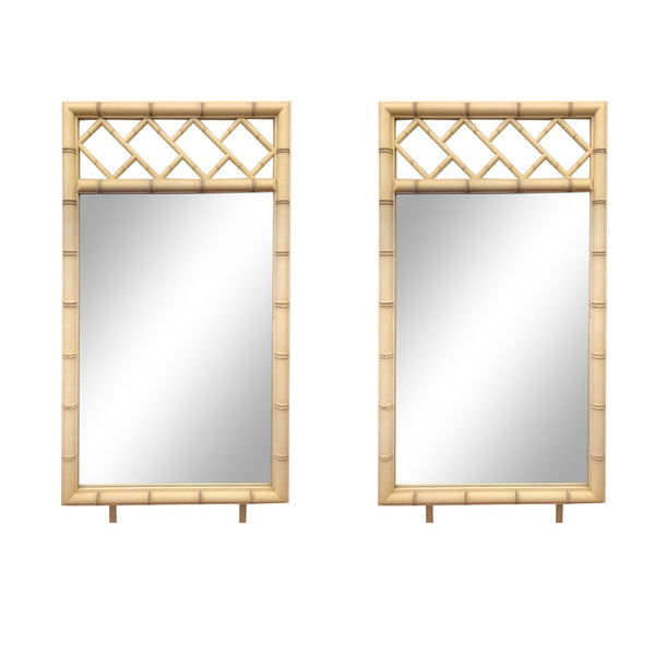 Vintage Dixie Furniture Company "Aloha" Collection Fretwork Mirror Pair Available for Custom Lacquer! - Hibiscus House