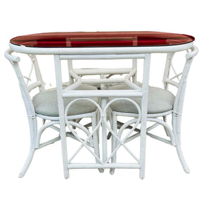 Vintage Faux Bamboo Honeymoon Style Table and Chairs Available for Custom Lacquer! - Hibiscus House