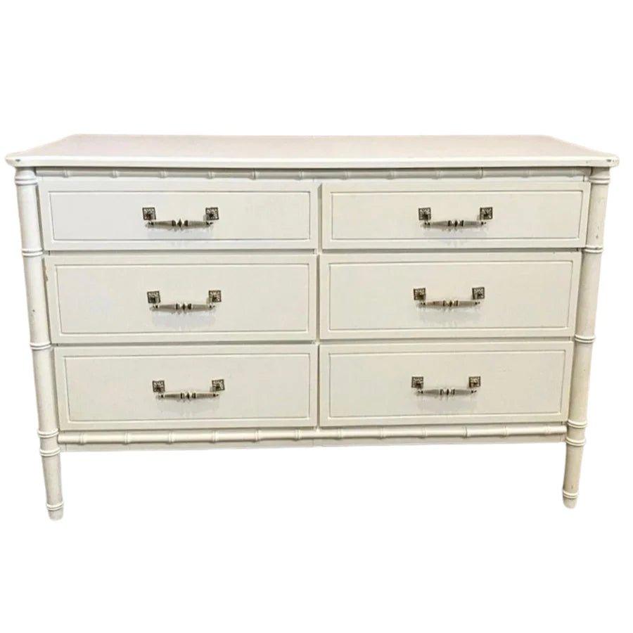 Vintage Classic Faux Bamboo Six Drawer Dresser Available for Custom Lacquer - Hibiscus House
