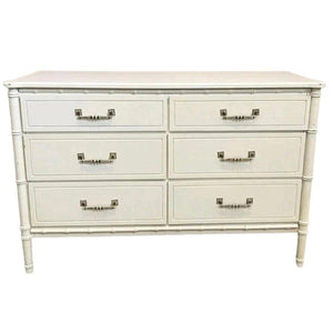 Vintage Classic Faux Bamboo Six Drawer Dresser Available for Custom Lacquer! - Hibiscus House