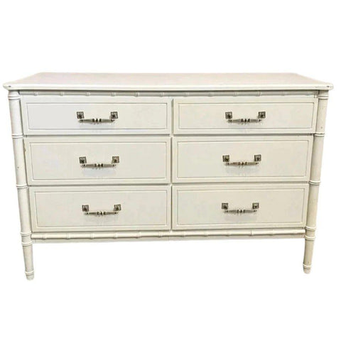 Vintage Classic Faux Bamboo Six Drawer Dresser Available for Custom Lacquer! - Hibiscus House