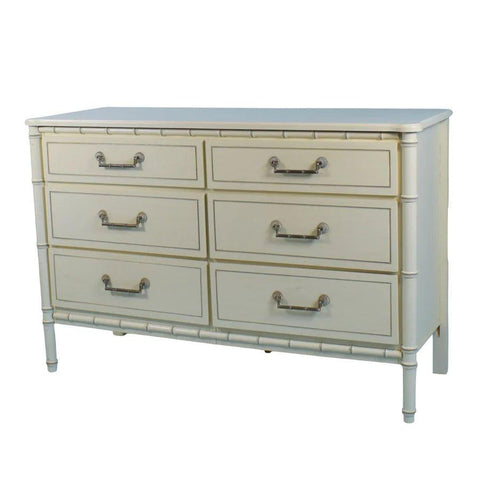 Vintage Faux Bamboo Classic Six Drawer Dresser Available for Custom Lacquer! - Hibiscus House