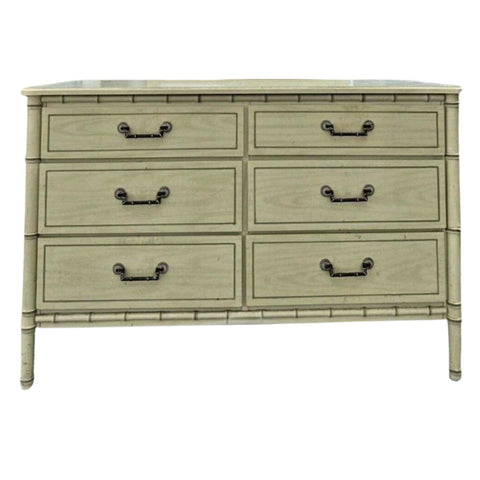 Classic Six Drawer Faux Bamboo Style Double Dresser Available for Lacquer! - Hibiscus House