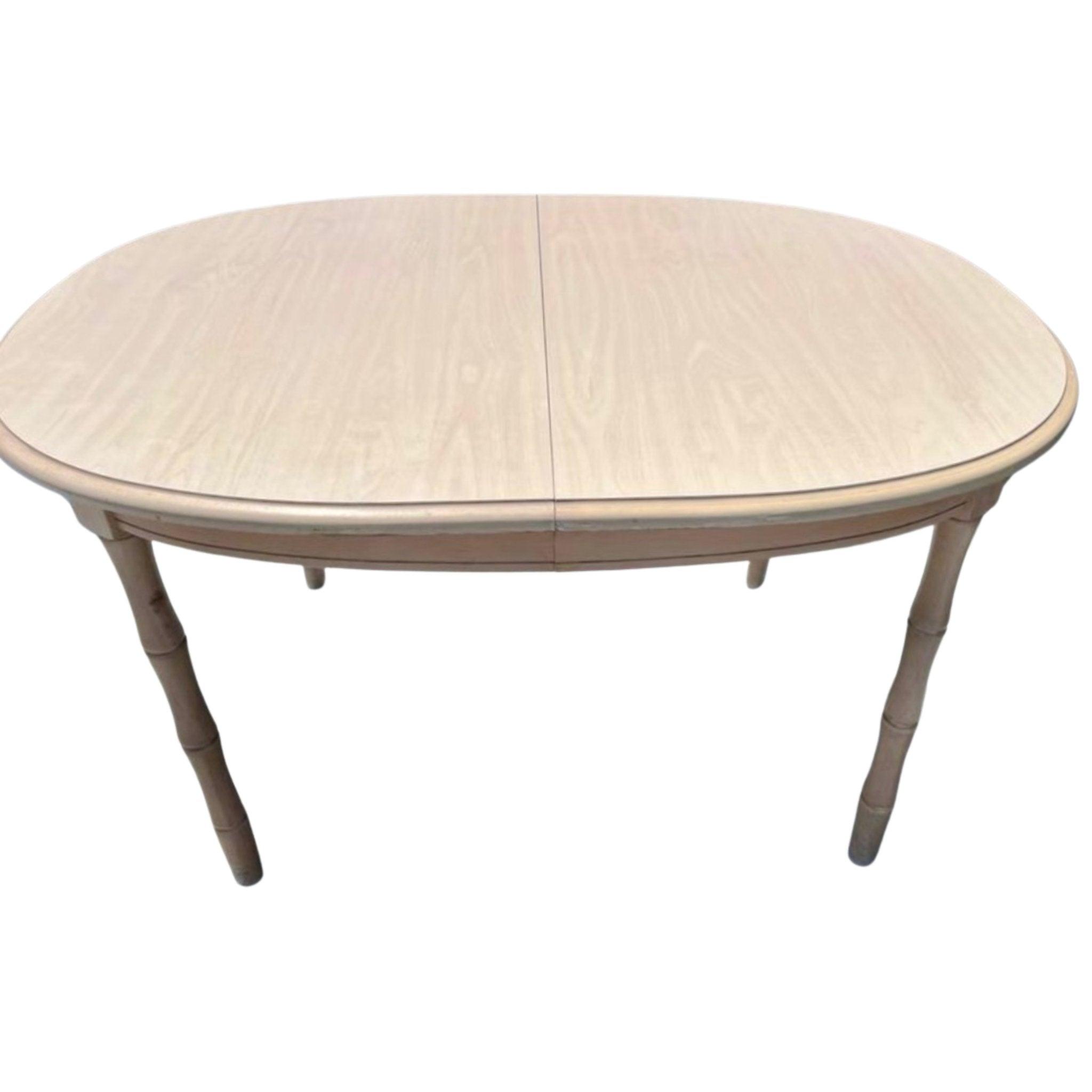 Broyhill Faux Bamboo Dining Table with Leaf Available for Custom Lacquer - Hibiscus House