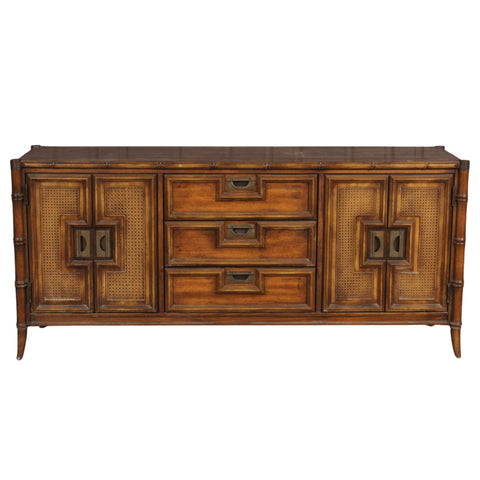 Vintage Stanley Furniture Faux Bamboo Credenza Available for Custom Lacquer! - Hibiscus House