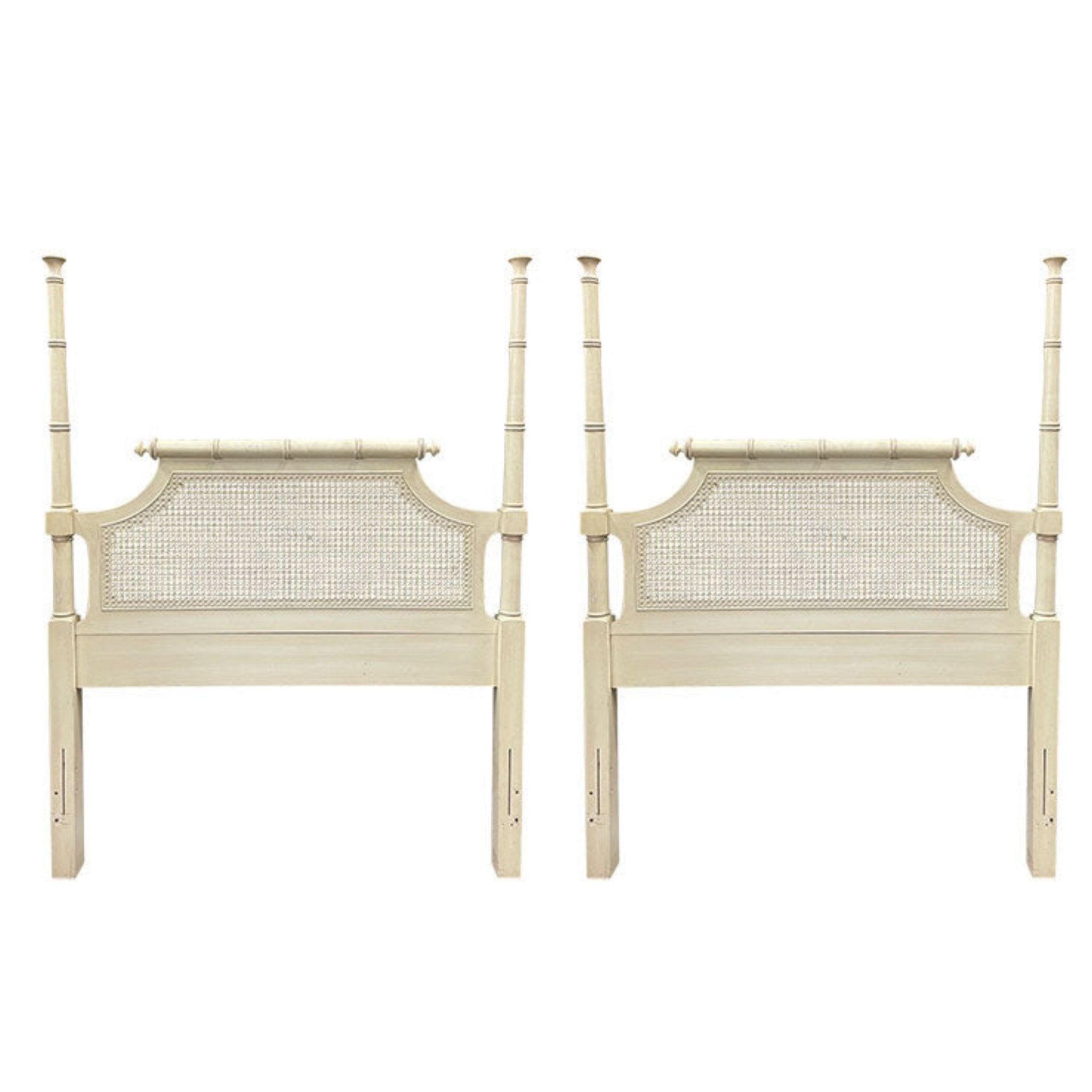 Pair Henry Link Bali Hai Faux Bamboo Twin Headboards Raw and Ready for Lacquer - Hibiscus House