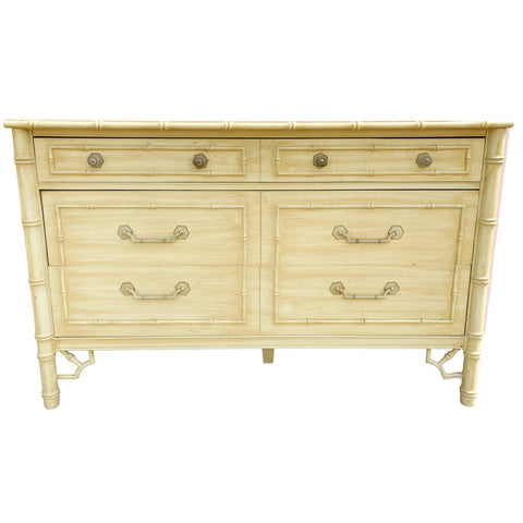 Vintage Thomasville Allegro Faux Bamboo Double Dresser Available for Custom Lacquer - Hibiscus House