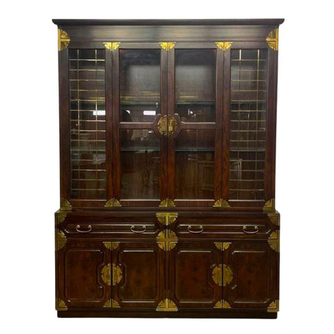 Vintage Bernhardt Furniture Chinoiserie China Cabinet Available for Custom Lacquer - Hibiscus House