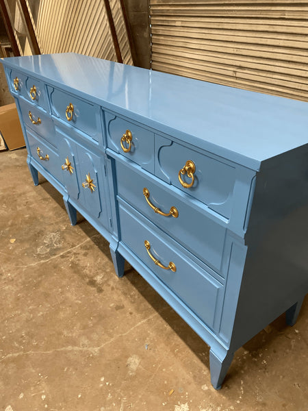 Vintage Traditional Style Long Credenza Lacquered - Hibiscus House