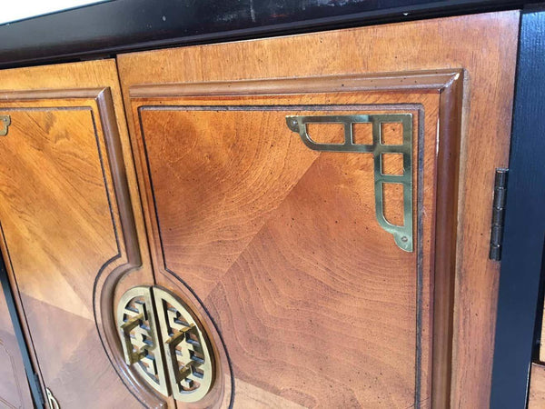 Vintage Bassett Furniture Hollywood Regency Credenza Available for Custom Lacquer - Hibiscus House