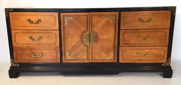 Vintage Bassett Furniture Hollywood Regency Credenza Available for Custom Lacquer - Hibiscus House