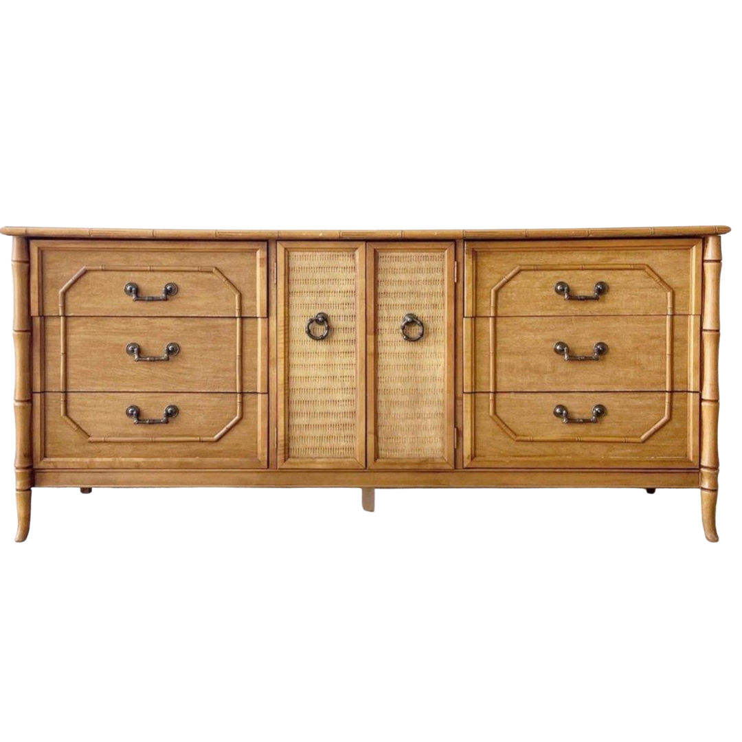 Vintage Broyhill Furniture Faux Bamboo Credenza Available to Customize!