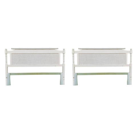 Vintage Classic Faux Bamboo Pagoda Queen/Full Headboard Pair