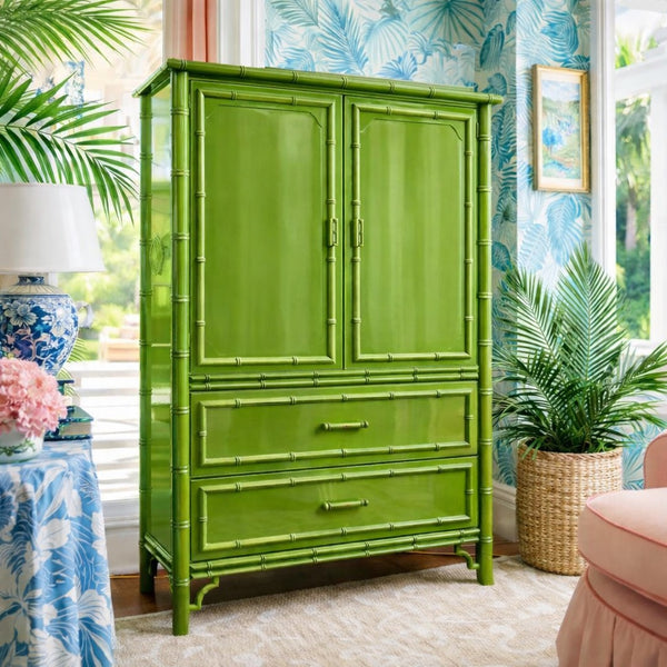 Vintage Dixie Furniture Company "Aloha" Collection Armoire Cabinet/ Bar Available to Customize! - Hibiscus House