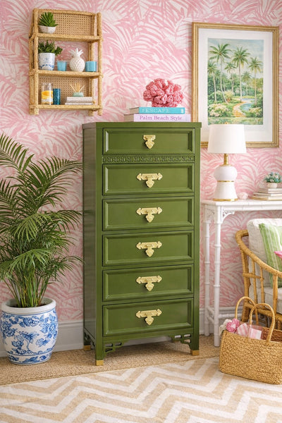 Vintage Dixie Shangri La Collection Lingerie Chest Available for Custom Lacquer! - Hibiscus House