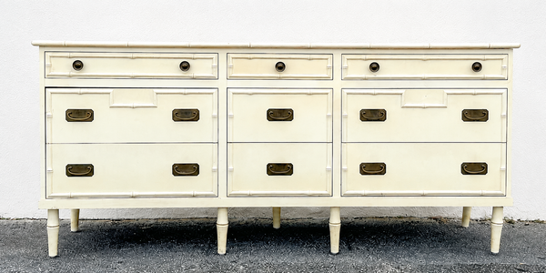 Vintage Ficks Reed Nine-Drawer Faux Bamboo Dresser Available for Custom Lacquer! - Hibiscus House
