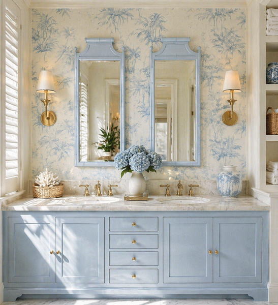 Vintage Henry Link Bali Hai Faux Bamboo Mirror Pair Available for Custom Lacquer - Hibiscus House