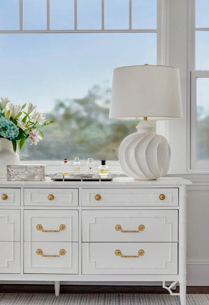 Vintage Thomasville Allegro Collection Faux Bamboo Nine Drawer Dresser Available for Custom Lacquer!