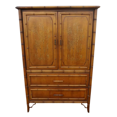 Vintage Dixie Furniture Company "Aloha" Collection Armoire Cabinet/ Bar Available to Customize!