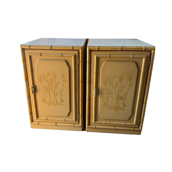 Vintage Dixie Aloha Collection Narrow Cabinet Style Nightstand Pair Available for Custom Lacquer! - Hibiscus House