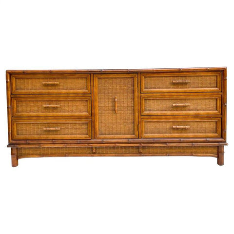 Vintage American of Martinsville Faux Bamboo Credenza/Dresser Available for Custom Lacquer - Hibiscus House