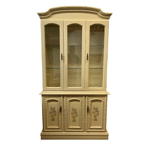 Vintage Faux Bamboo China Cabinet Available for Custom Lacquer! - Hibiscus House