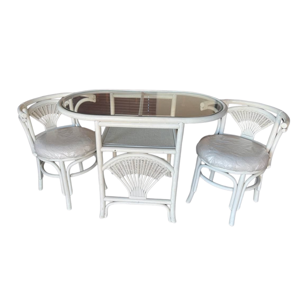 Vintage Rattan Honeymoon Table and Chairs Available to Customize!