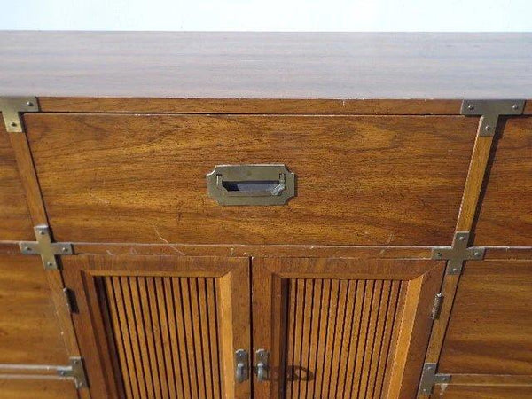 Vintage Bernhardt Campaign Style Credenza or Dresser Available for Custom Lacquer - Hibiscus House