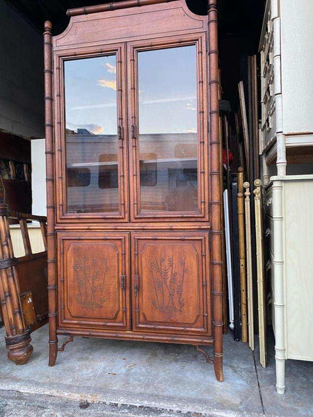 Vintage Dixie Furniture Aloha Collection China Cabinet Available for Custom Lacquer! - Hibiscus House