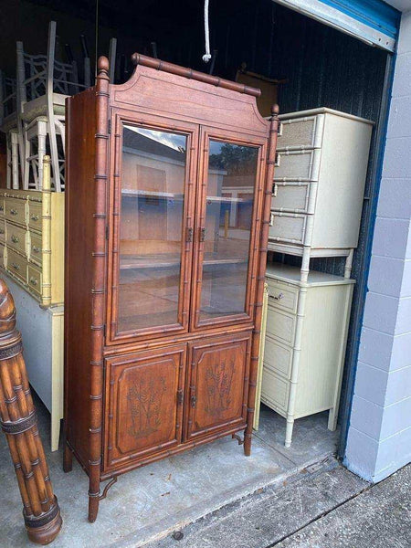 Vintage Dixie Furniture Aloha Collection China Cabinet Available for Custom Lacquer! - Hibiscus House